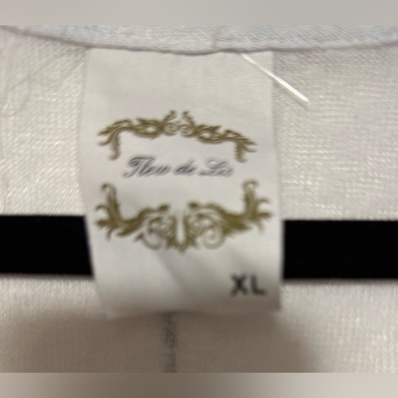 Fleur Di Lis Sequin Butterfly Print Women's Asymmetrical Tank Top Size XL - Picture 2 of 3